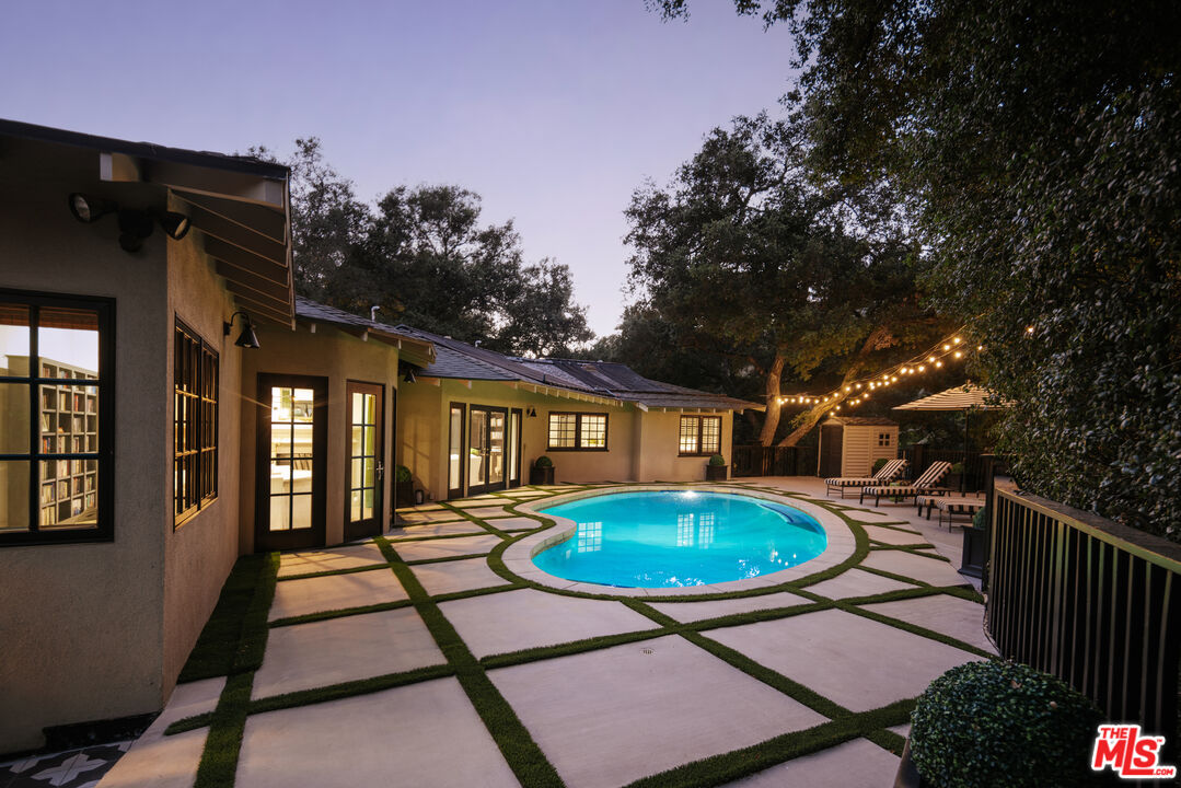 Pool at dusk, 16822 Escalon Dr